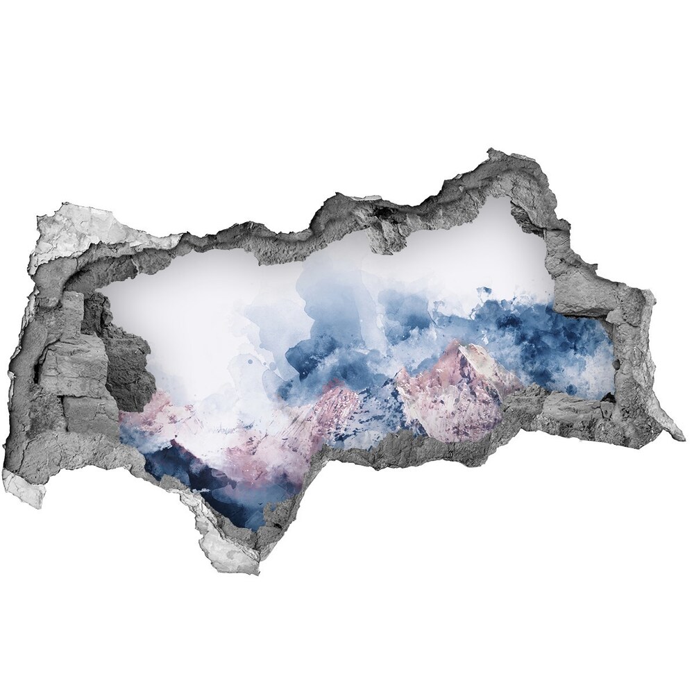 Hole wall sticker Mountain range