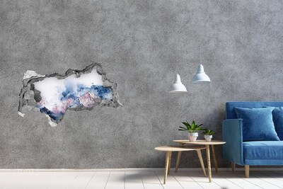 Hole wall sticker Mountain range