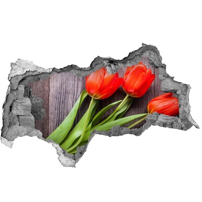 Hole wall sticker Red tulips