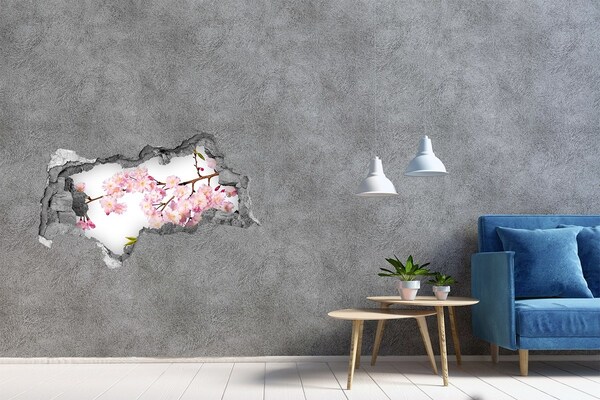 Hole in the wall decal Blossom cherry tree in a hole in the wall