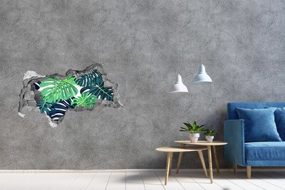 Hole in the wall sticker Tropical leaves