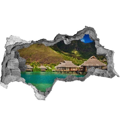 Hole in the wall decal A tropical oasis among the mountains