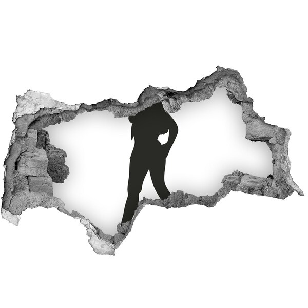 Hole wall sticker A hole in the wall with a woman's silhouette