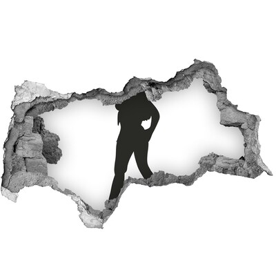 Hole wall sticker A hole in the wall with a woman's silhouette