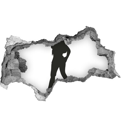 Hole wall sticker A woman's silhouette