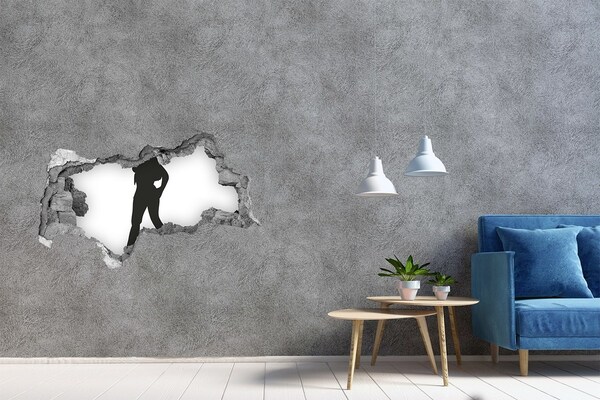 Hole wall sticker A woman's silhouette