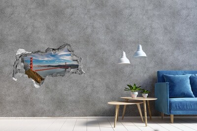 Hole in the wall decal San Francisco bridge