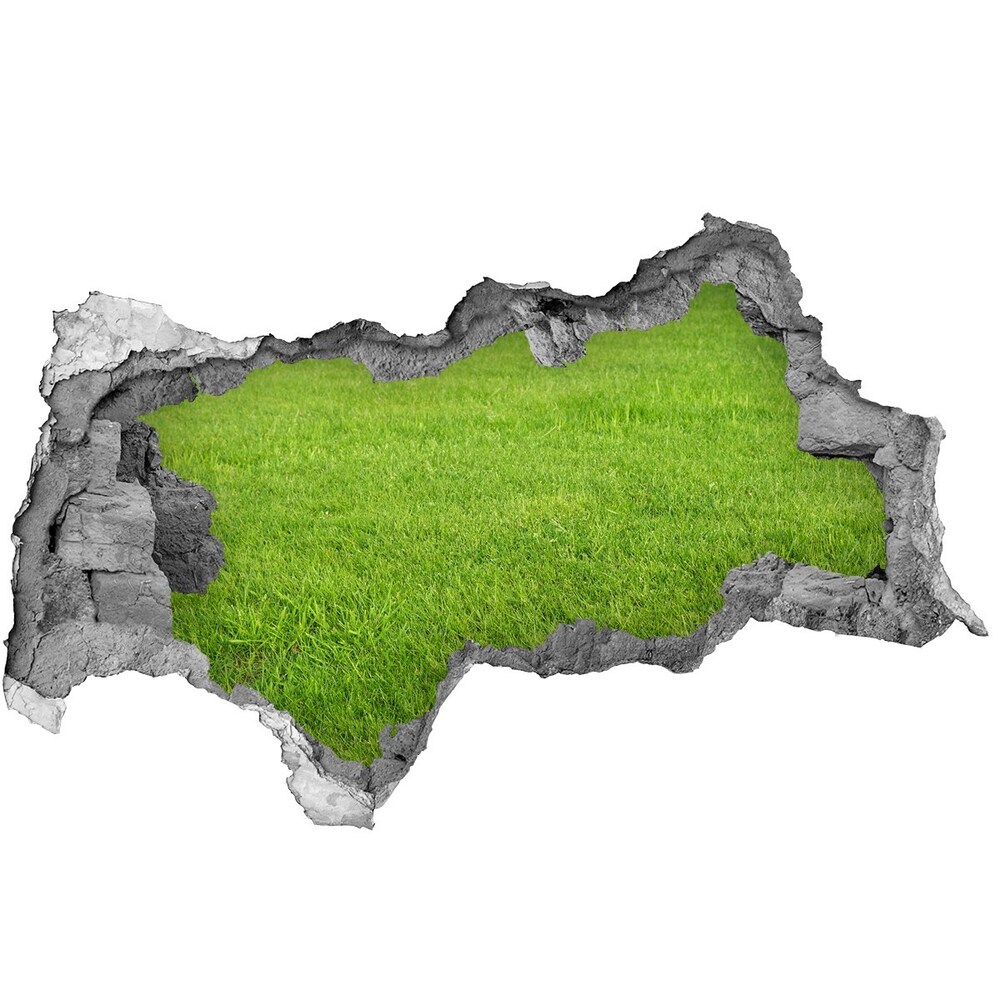 Hole wall sticker green grass