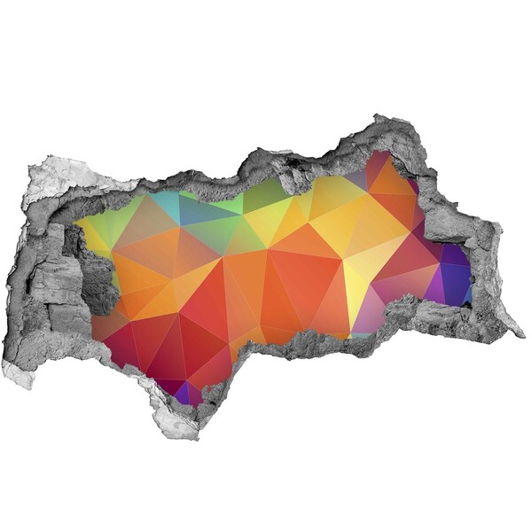 Hole wall sticker Colorful geometry in a hole in the wall