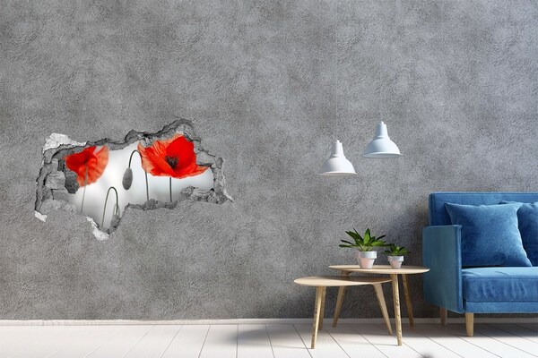 Hole in the wall sticker Flowers in a hole in the wall