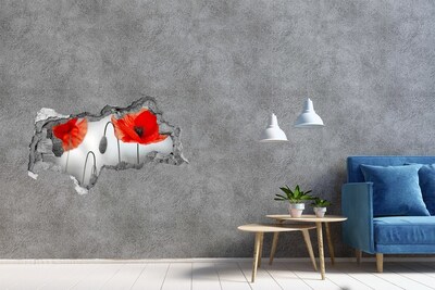 Hole in the wall sticker Flowers in a hole in the wall