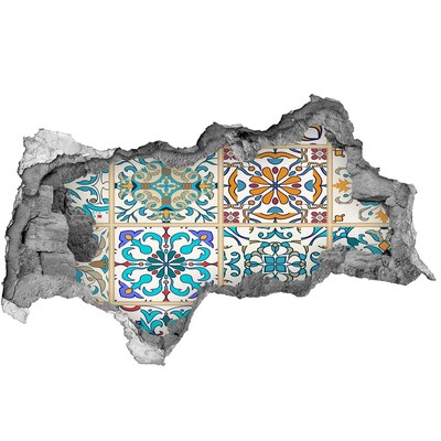 Hole wall sticker Colorful Moroccan-style tiles