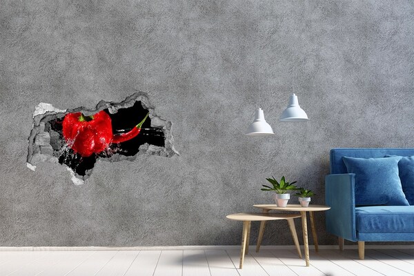 Hole in the wall sticker Red peppers