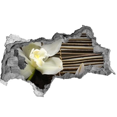 Hole wall sticker A floral oasis among the stones