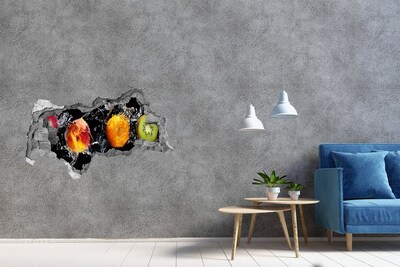 Hole in the wall sticker Fruity explosion in water