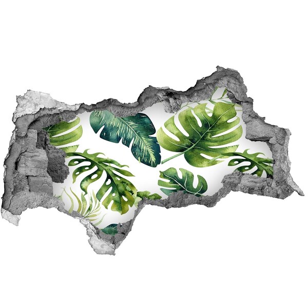 Hole in the wall sticker Tropical leaves