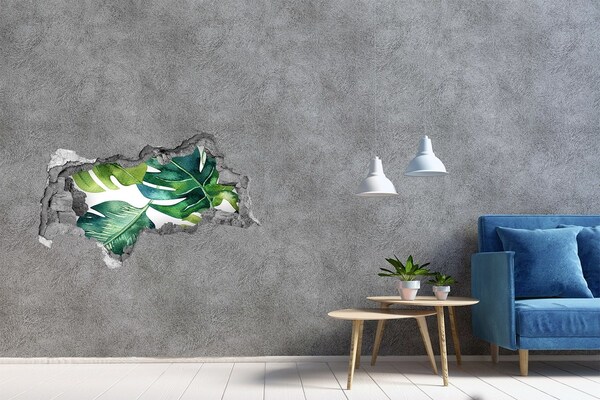 Hole wall sticker Tropical leaves