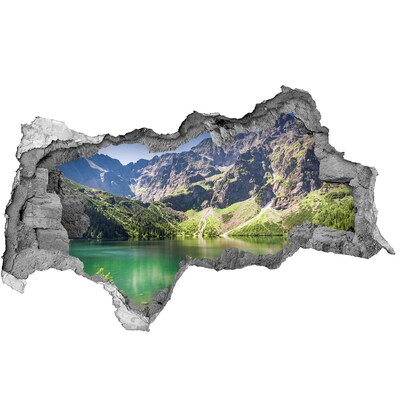 Hole in the wall sticker Mountain landscape by the lake