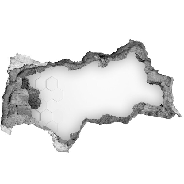 Hole in the wall sticker Broken wall with mirrored interior