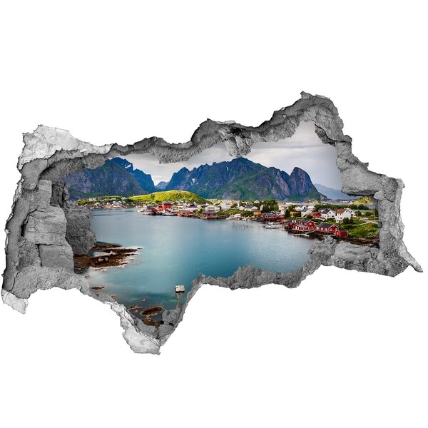 Hole in the wall decal A picturesque bay in Norway