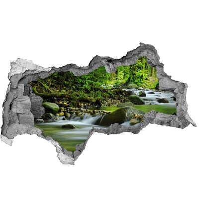 Hole wall sticker Waterfall in the tropical forest