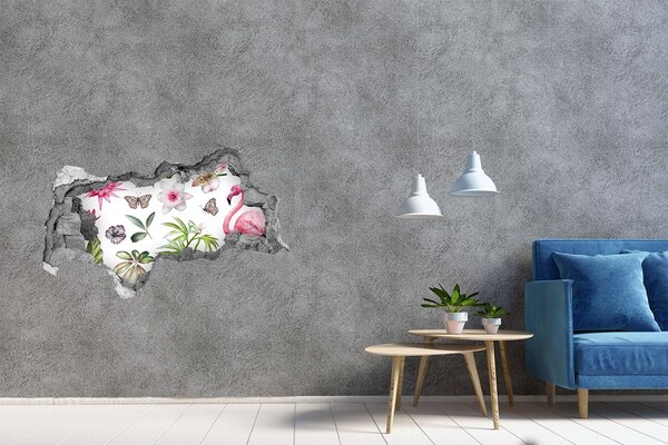 Hole wall sticker A flower paradise behind the wall