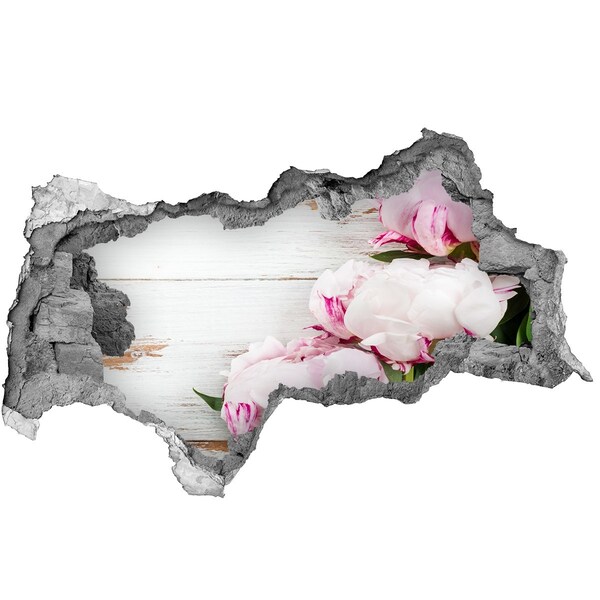 Hole in the wall decal Peonies