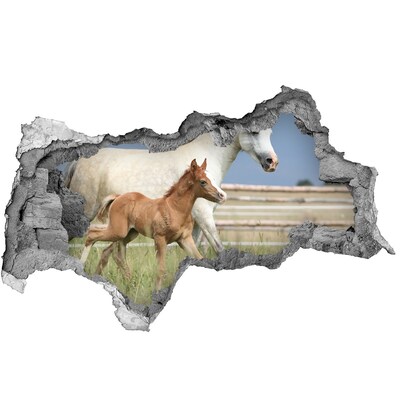 Hole in the wall sticker Horses in the meadow