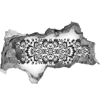 Hole in the wall decal Floral motif on the wall