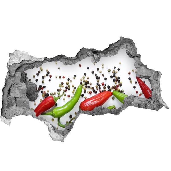 Hole wall sticker Chilli peppers