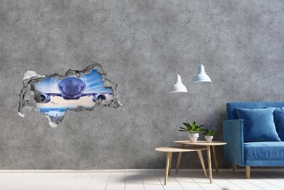 Hole in the wall decal A plane over the city