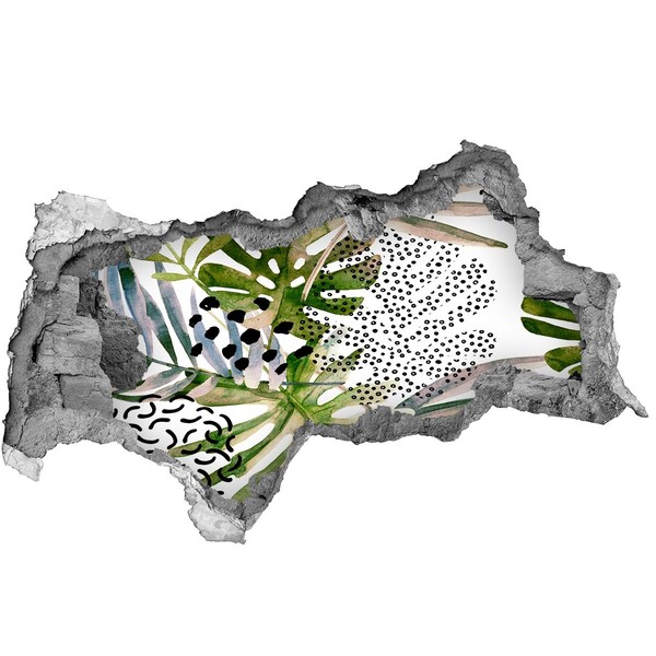 Hole in the wall sticker Hole-in-the-wall tropical garden