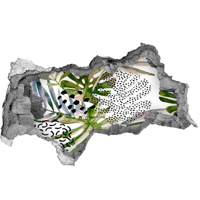 Hole in the wall sticker Hole-in-the-wall tropical garden