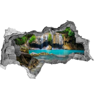 Hole in the wall sticker Waterfall in the forest