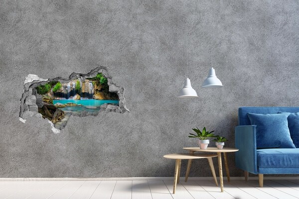 Hole in the wall sticker A waterfall in a tropical paradise