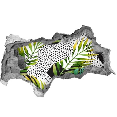 Hole wall sticker Hole-in-the-wall tropical garden