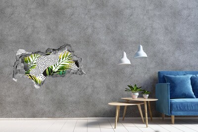 Hole wall sticker Hole-in-the-wall tropical garden