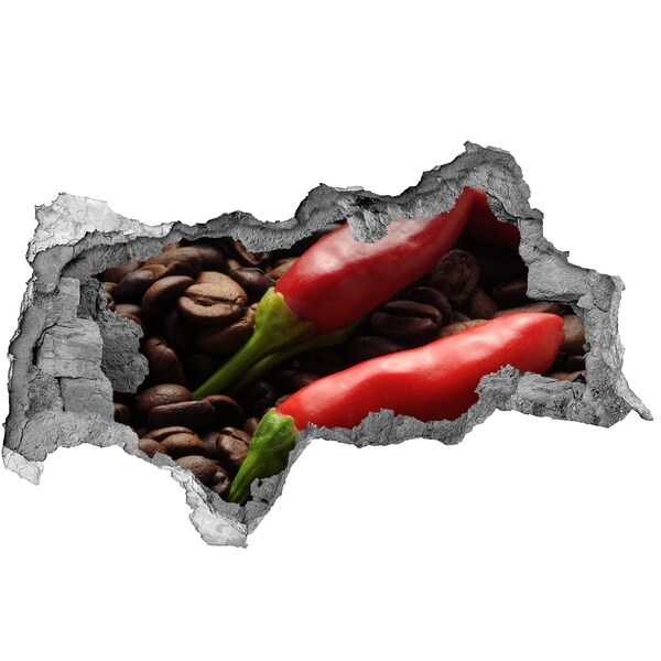 Hole wall sticker The spicy taste of coffee and chili