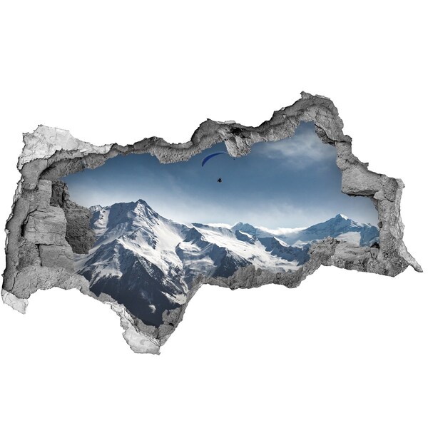 Hole in the wall sticker Paraglide of the Alps