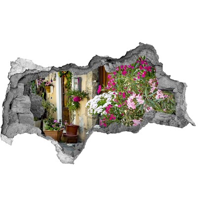 Hole wall sticker A flower corner in the town