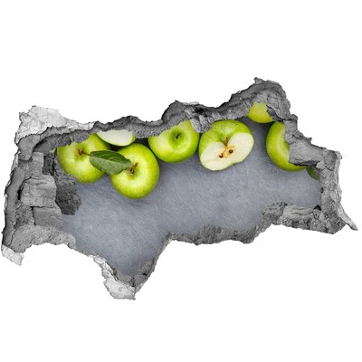 Hole in the wall sticker Green apples in concrete