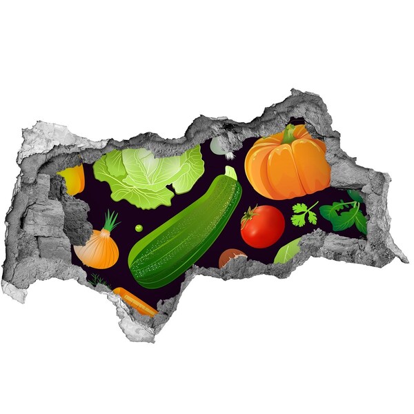 Hole wall sticker Fruit and Vegetables in a Hole in the Wall
