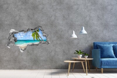 Hole wall sticker Tropical beach