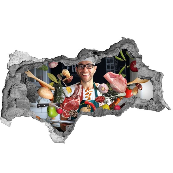 Hole in the wall sticker Kitchen madness