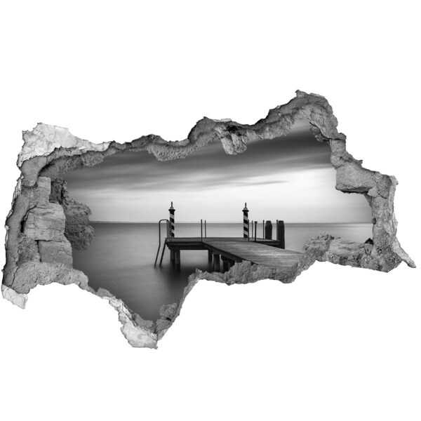 Hole in the wall sticker Pier over calm water