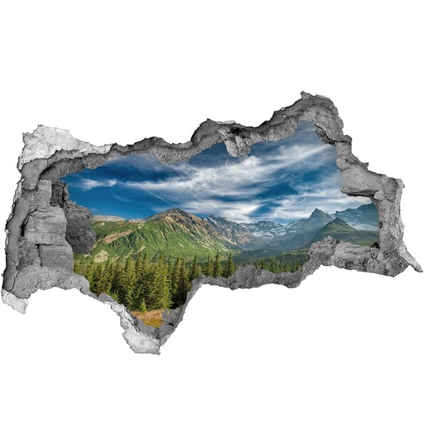 Hole in the wall decal Mountain landscape with forest
