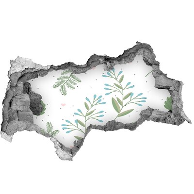 Hole in the wall decal Green garden in a hole in the wall