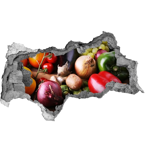Hole in the wall sticker Fruit and Vegetables in a Hole in the Wall