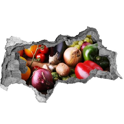Hole in the wall sticker Fruit and Vegetables in a Hole in the Wall
