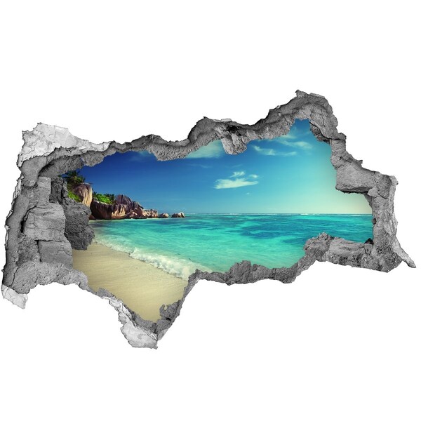 Hole in the wall decal Seychelles beach